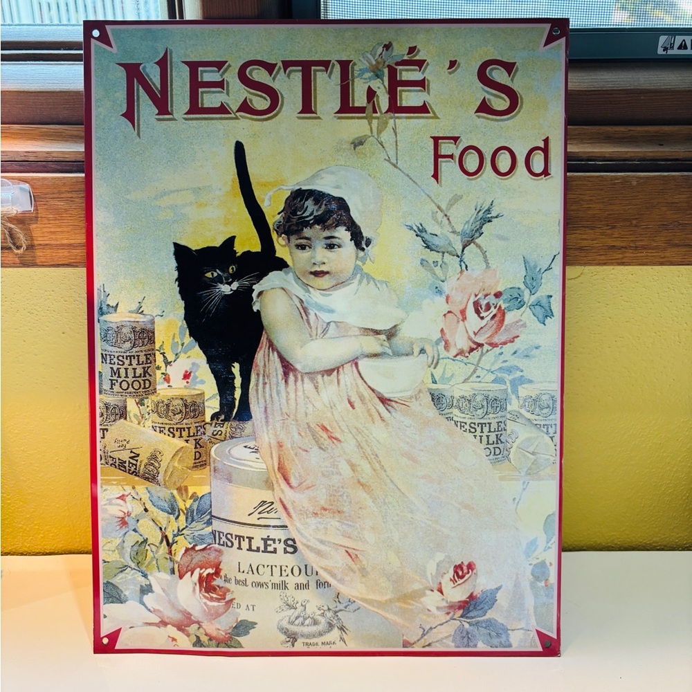 Nestle Vintage Poster Girl and Cat Steinlen